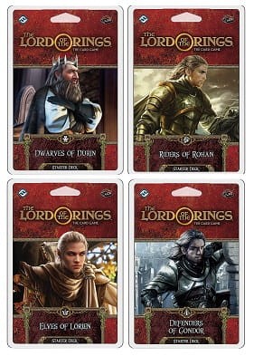 The Lord of the Rings LCG: Starter Deck x4 (Dwarves of Durin, Elves of Lorien, Defenders of Gondor, Riders of Rohan)
