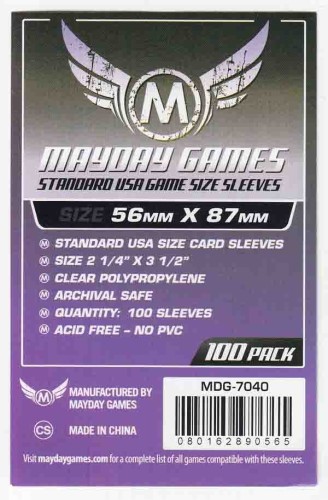Standard USA Game Card Sleeves - 56x87
