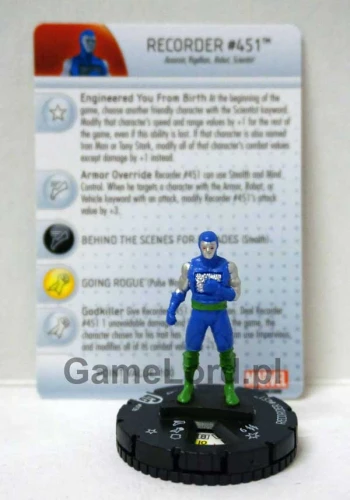 Marvel HeroClix - Guardians of the Galaxy - #013b Recorder #451