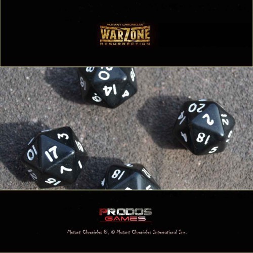 Warzone Resurrection: Black and White D20 Dice