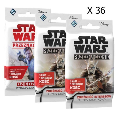 Star Wars Przeznaczenie: 36 x 3 boostery (2x Zbieżność Interesów + 1x Dziedzictwo)